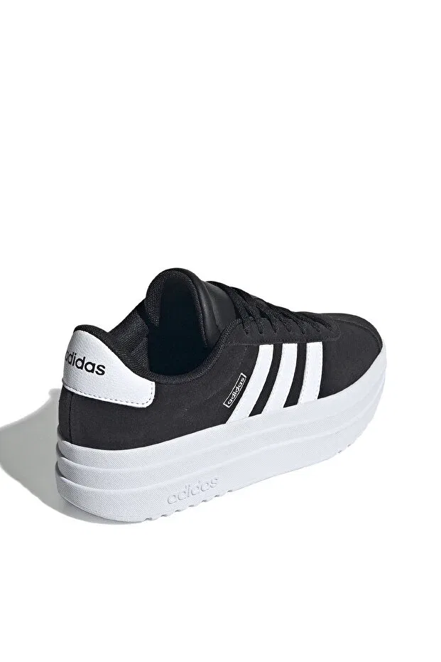 Детские кроссовки для девочек текстильные с принтом ih4777-vl Court Bold J Adidas, Black — фото 4