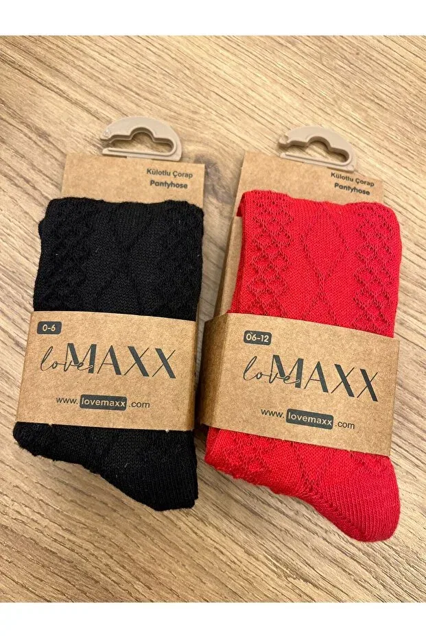 Детские колготки для девочек с принтом Love Maxx, Black — фото 3