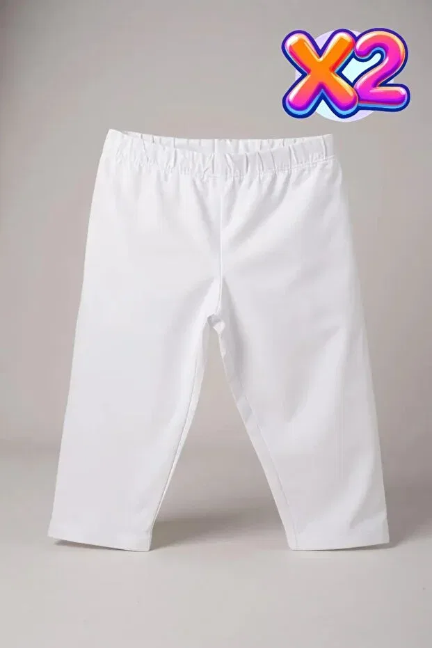 Детские леггинсы для девочек хлопковые 2 шт Katmirra, 2 In White