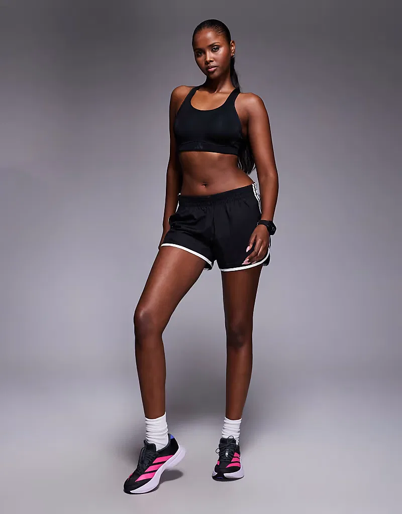 Спортивный бюстгальтер Adidas Training Optime с высокой степенью поддержки, черный — фото 2
