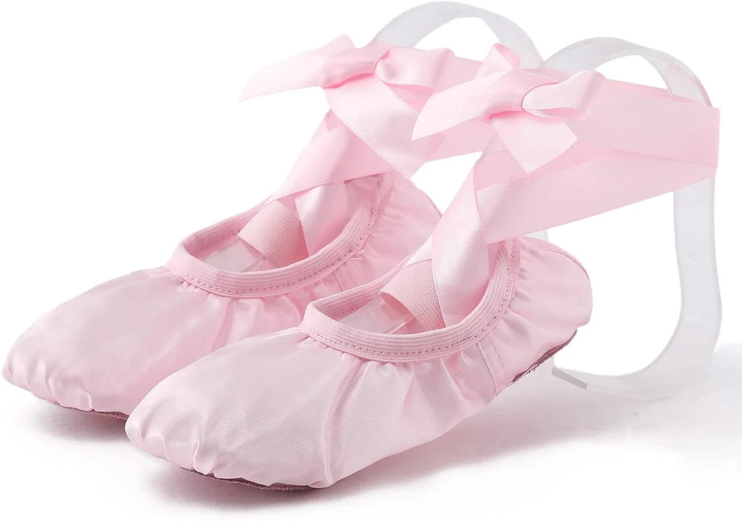 Детские балетки для девочек с лентами Ballet Shoes for Girls, Pink — фото 2