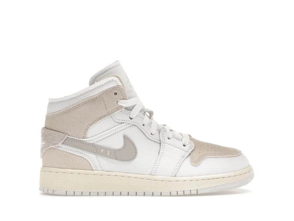 Детские кроссовки Lifestyle Jordan 1 Mid SE Craft Inside Out Tech Grey (GS) Jordan, White Tech Grey Sail Light Orewood Brown
