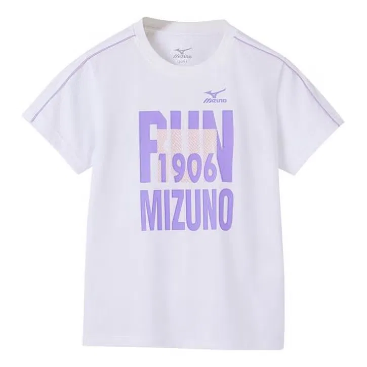 Футболка с принтом Mizuno, фиолетовая