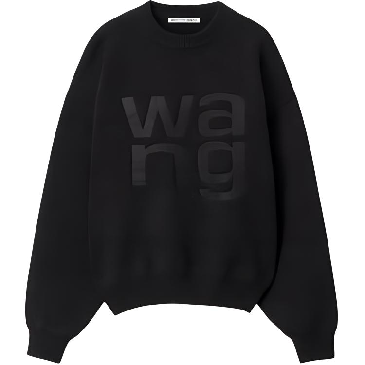 

Вязаный толстовка с детализированным логотипом Alexander Wang, черный