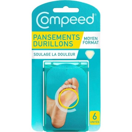 

Compeed Пластыри от мозолей для ног, быстрое естественное удаление мозолей, 6 гидроколлоидных пластырей 4,4 см х 4,5 см