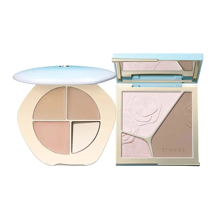 TIMAGE Палетка для контуринга и коррекции тона кожи, Two-Piece Set: #A03 Morning Dew Contour Palette 17g+#02 Jade Palette Concealing Palette 5g