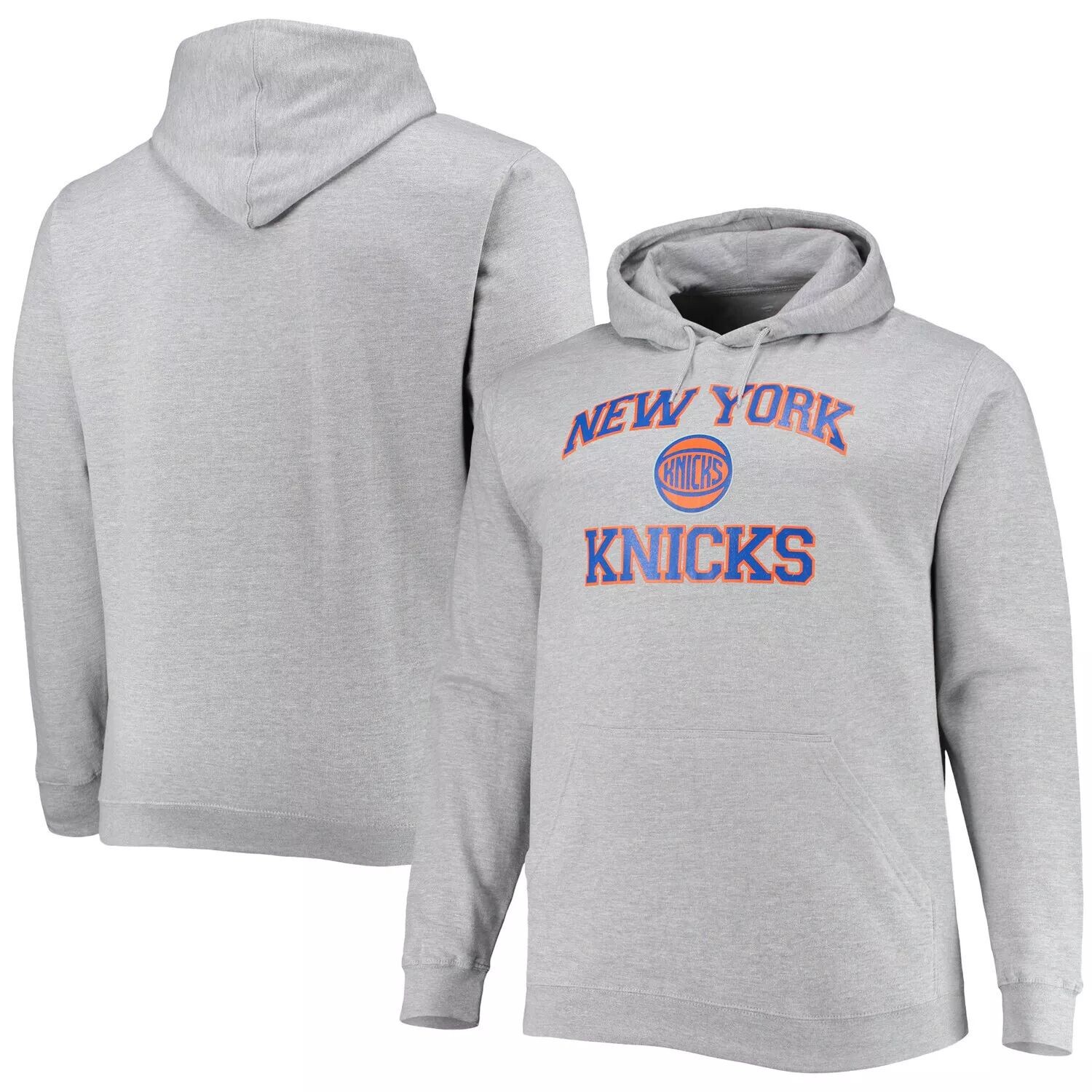 

Мужской серый пуловер с капюшоном New York Knicks Big & Tall Heart & Soul
