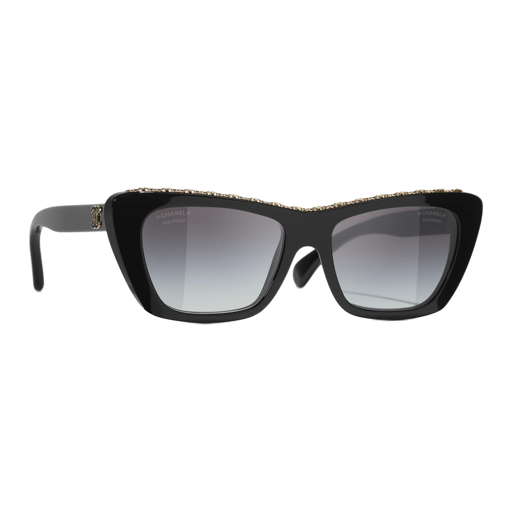 CHANEL Ацетатные солнцезащитные очки Butterfly унисекс черные, Black — фото 3