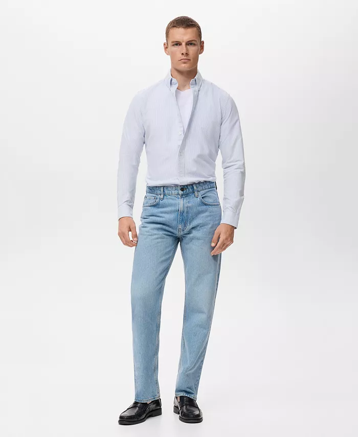 

Мужская хлопковая рубашка Kodak в полоску Mango, синий