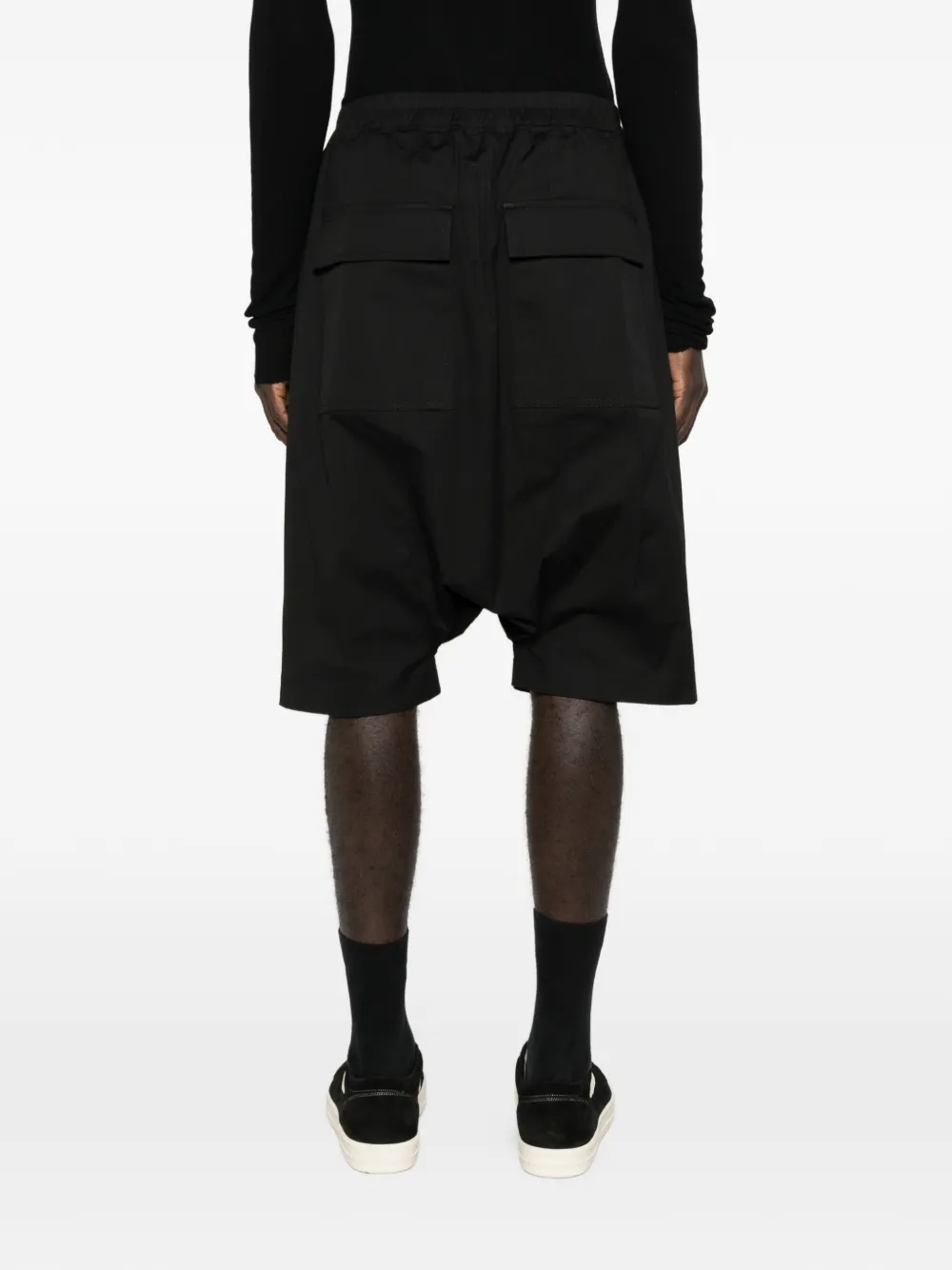 Шорты с заниженной посадкой и кулиской Rick Owens, черный — фото 4