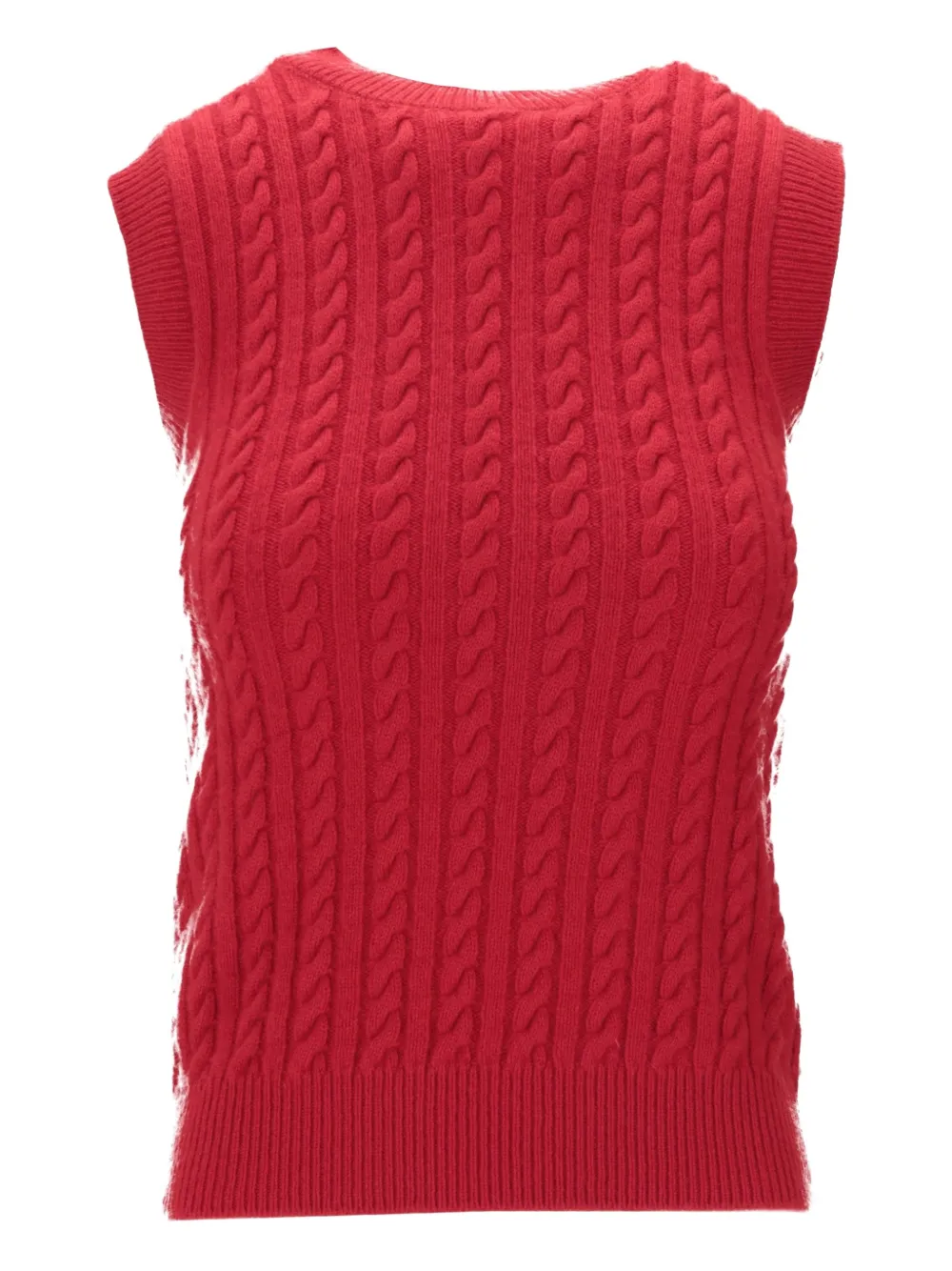 

Жилет вязаный косичкой Miu Miu, красный