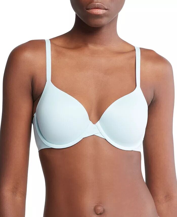 

Идеально сидящий бюстгальтер-футболка с полным покрытием F3837 Calvin Klein, синий