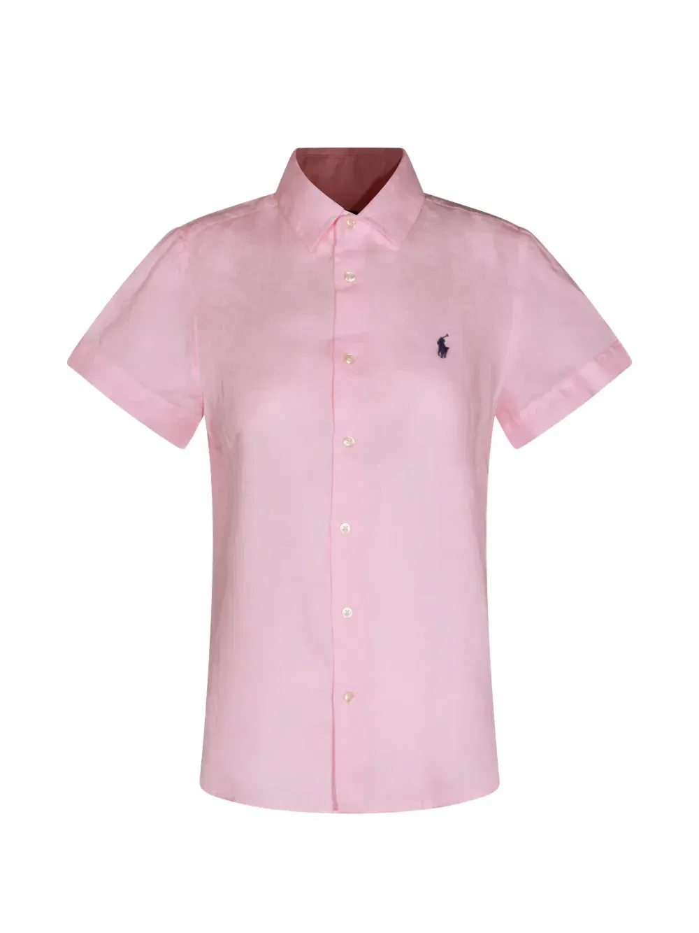Рубашка изо льна с вышивкой логотипа POLO RALPH LAUREN, розовый