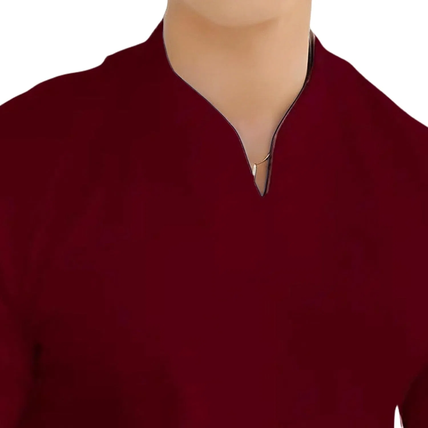 Мужская футболка с V-образным вырезом, Generic, Burgundy — фото 4