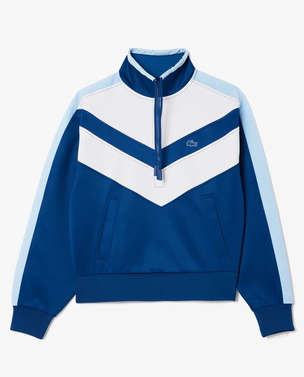 

Женская толстовка в стиле колор-блок из ткани интерлок Lacoste, синий
