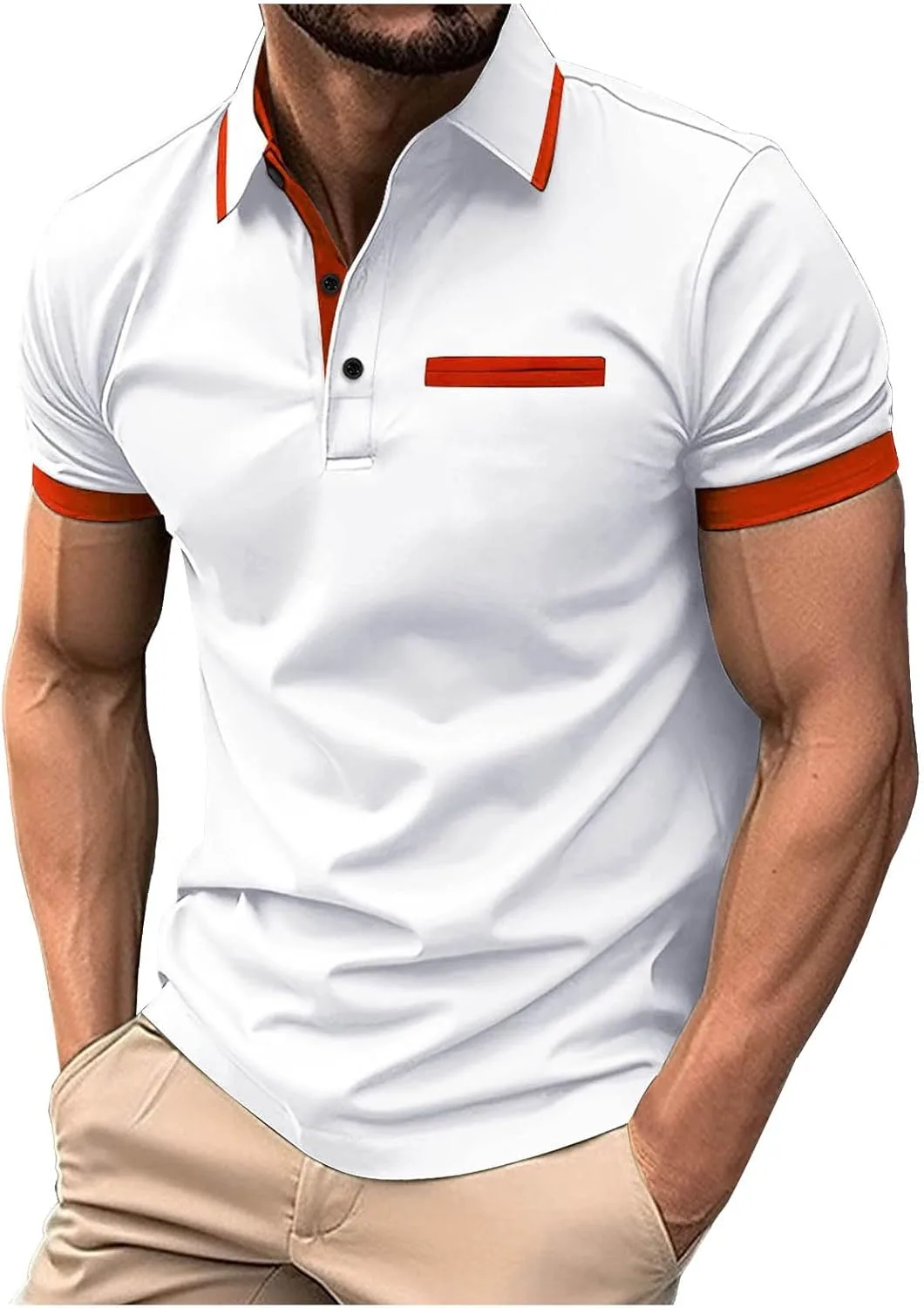 

Мужская поло с коротким рукавом, летняя, расслабленного кроя