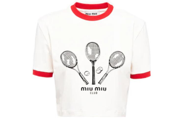 

Укороченный топ Miu Miu, белый