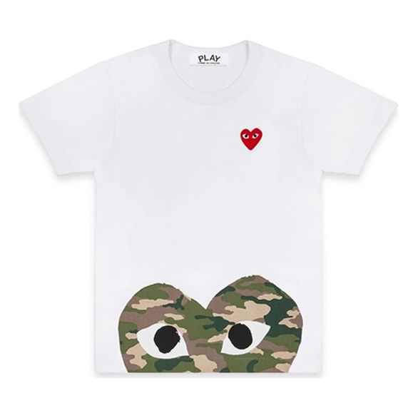 

Футболка camouflage heart shape printing short sleeve white Comme Des Garcons Play, белый