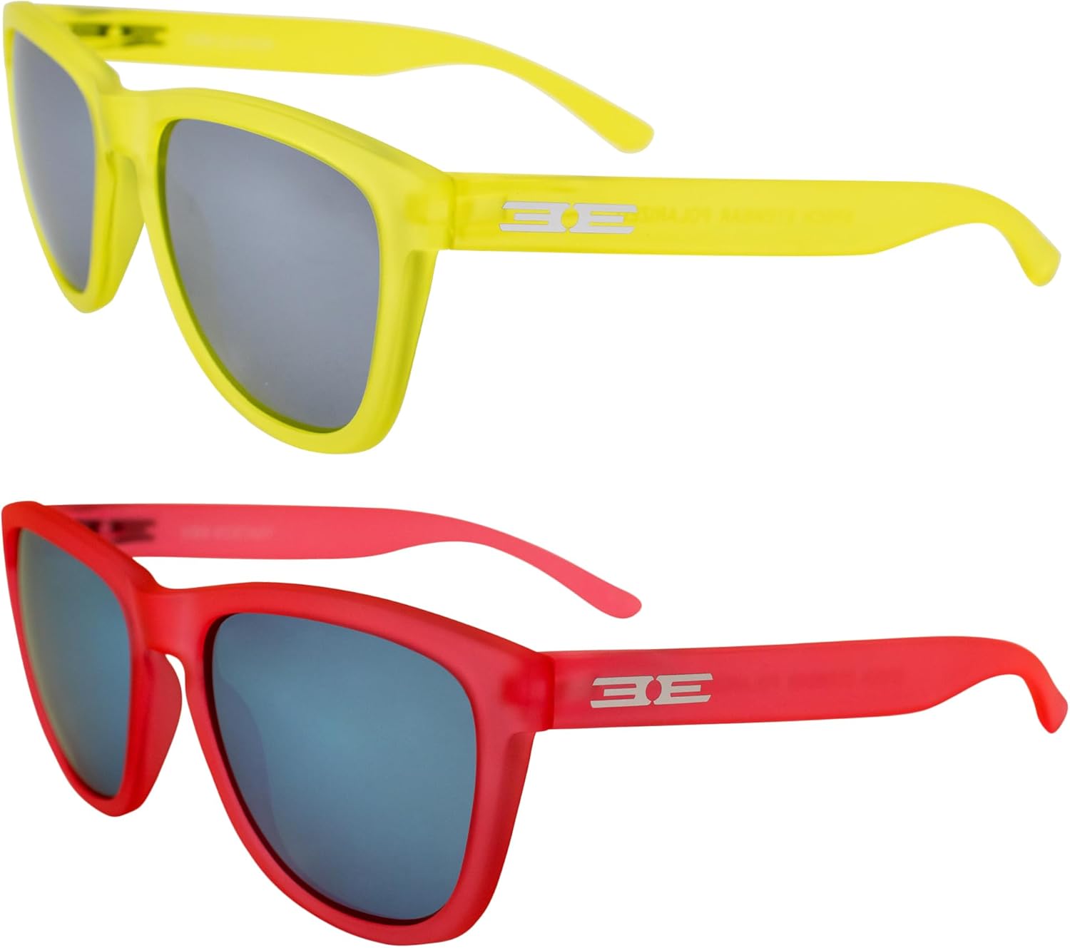 

Солнцезащитные поляризованные очки Epoch Eyewear Vibe для женщин и мужчин, 2 пары: неоново-желтые с серебристыми зеркальными линзами и розовые с синими зеркальными линзами, Yellow-silver/Pink-blue