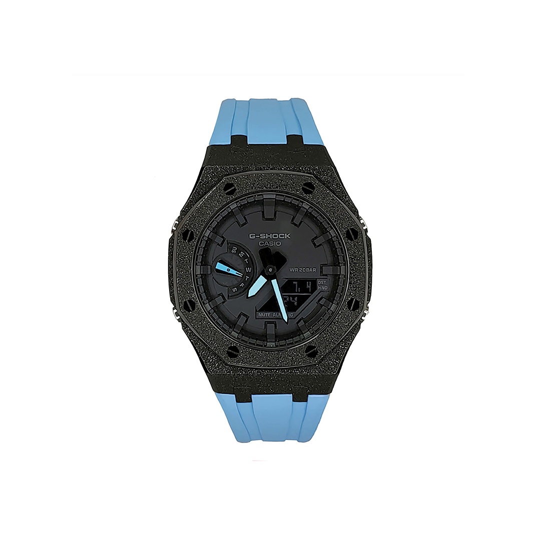 

CASIO Часы Men Liquid Crystal/Analog Dual Display Series Black Watch, Frost Black Sparkling Sandblasting Diamond Blue