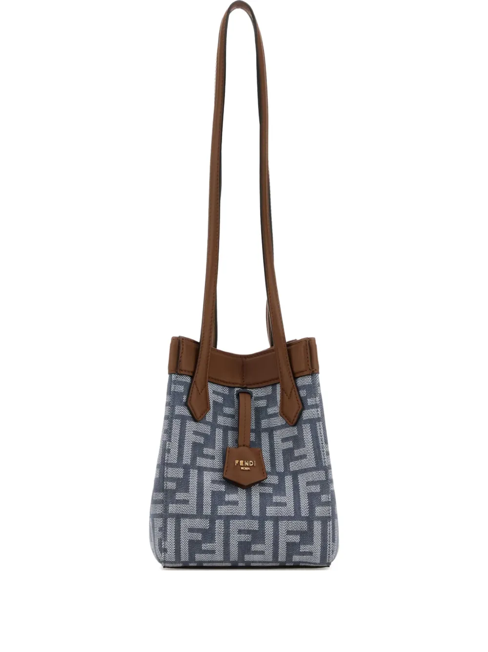 

Сумка-ведро Origami размера мини с монограммой FENDI, синий