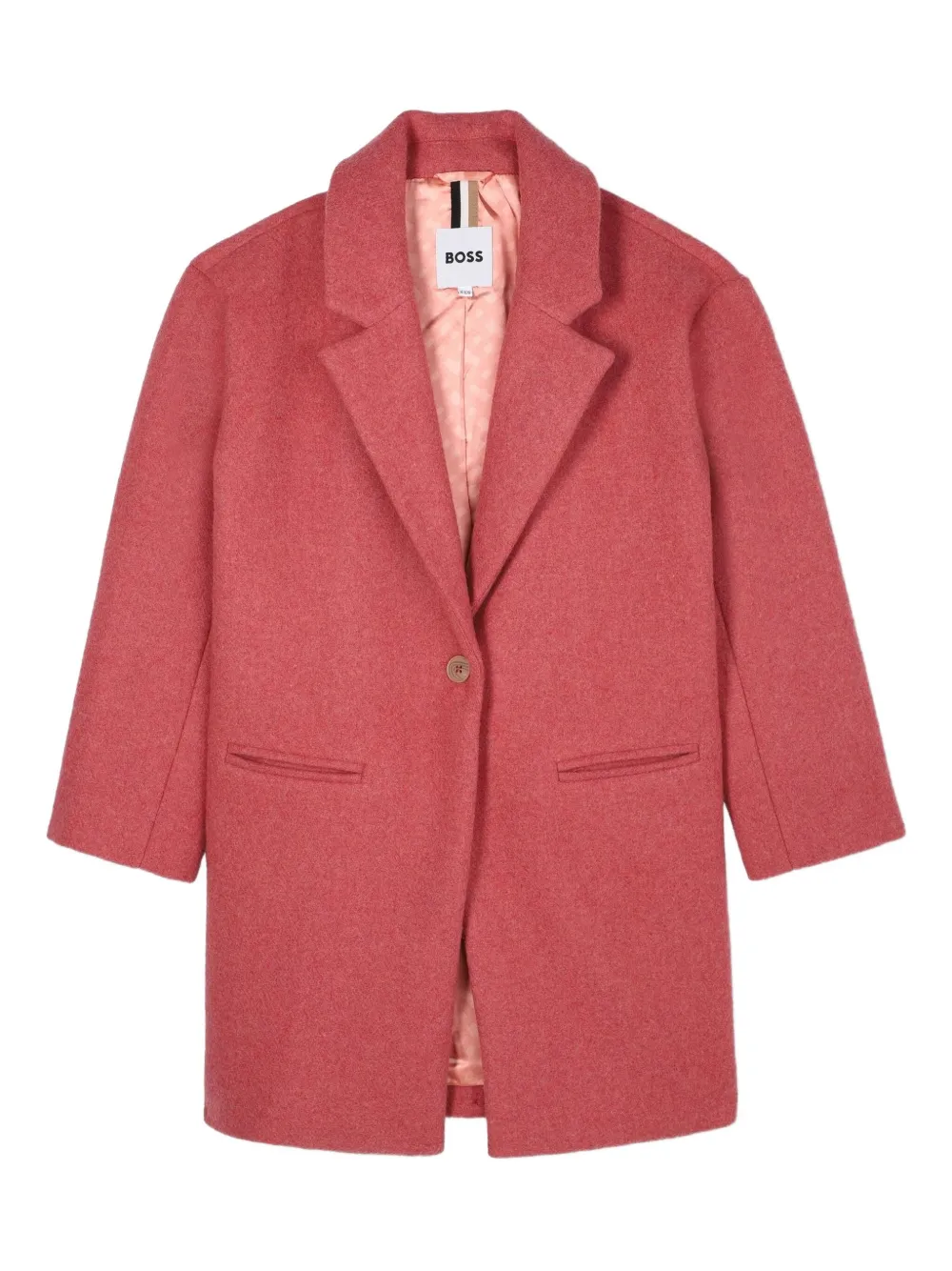 

Пальто строгого кроя BOSS Kidswear, розовый