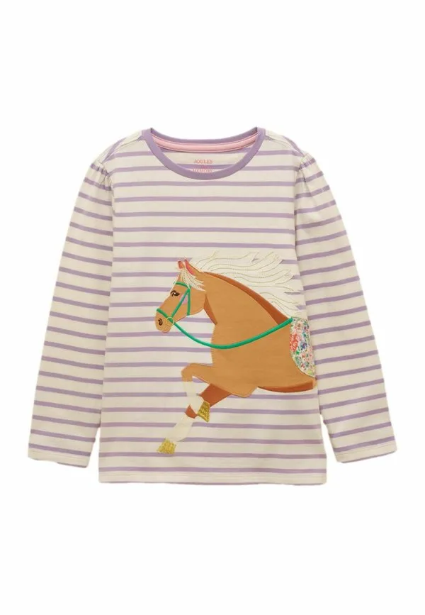Топ с длинными рукавами и аппликацией, прямого кроя Joules, Purple Horse