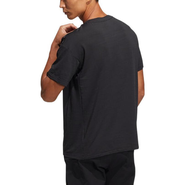 Футболка adidas Solid Color Breathable Logo Round Neck Short Sleeve Black, мультиколор — фото 3