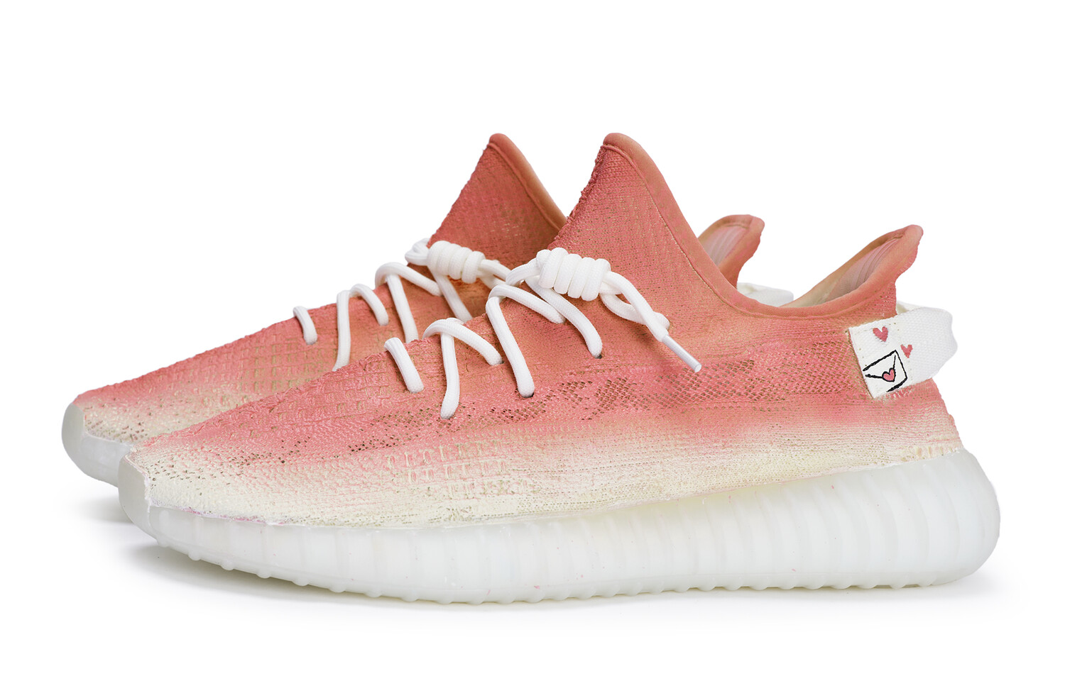 Кроссовки adidas originals Yeezy Boost 350 V2 Lifestyle Shoes Unisex Low-top White, красный — фото 2