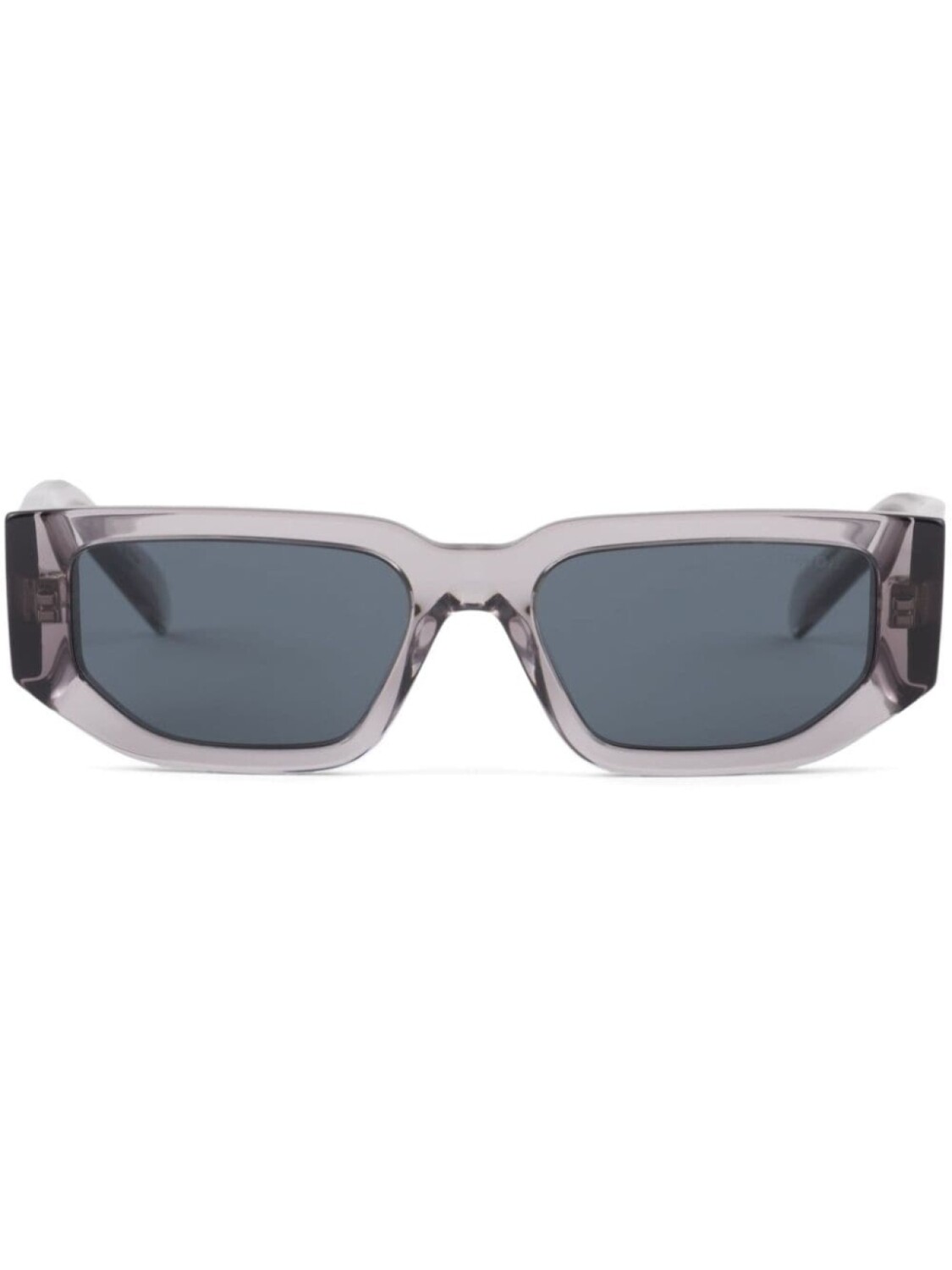 

Prada Eyewear солнцезащитные очки в прямоугольной оправе с треугольным логотипом, серый