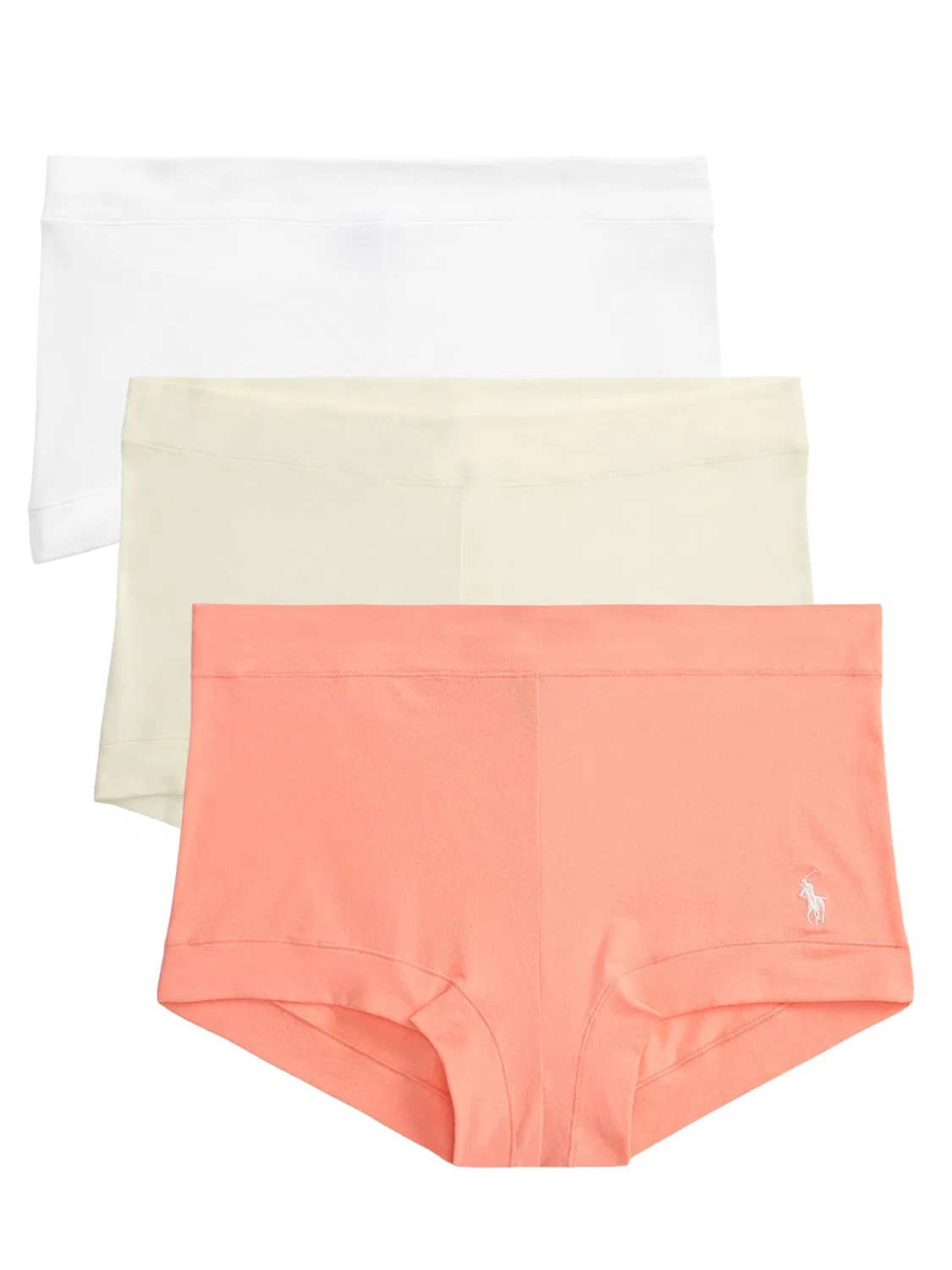 Шорты-боксеры Polo Ralph Lauren Club Cotton в светло-желтом, оранжевом и белом цветах
