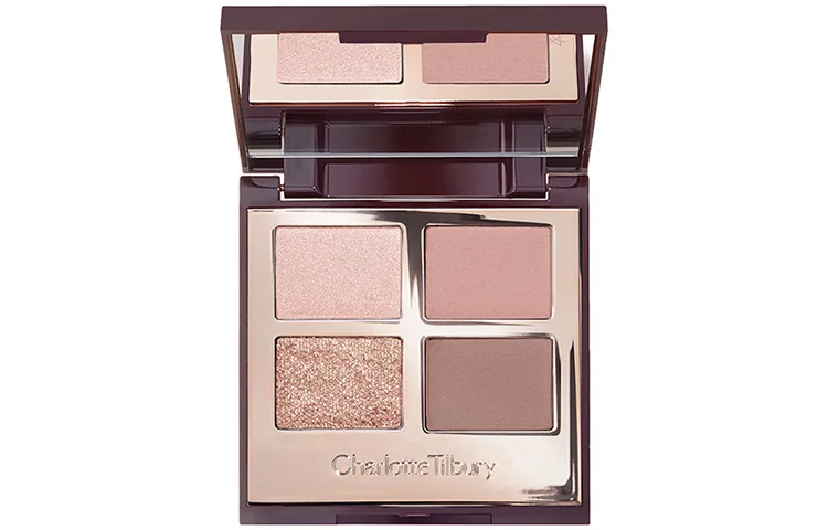 Charlotte Tilbury Тени для век CT Luxurious Color 4 Colors, Pink Brown Delicate Clear, легко растушевываются, 5.2г/6г, подарок на день рождения, PILLOW TALK