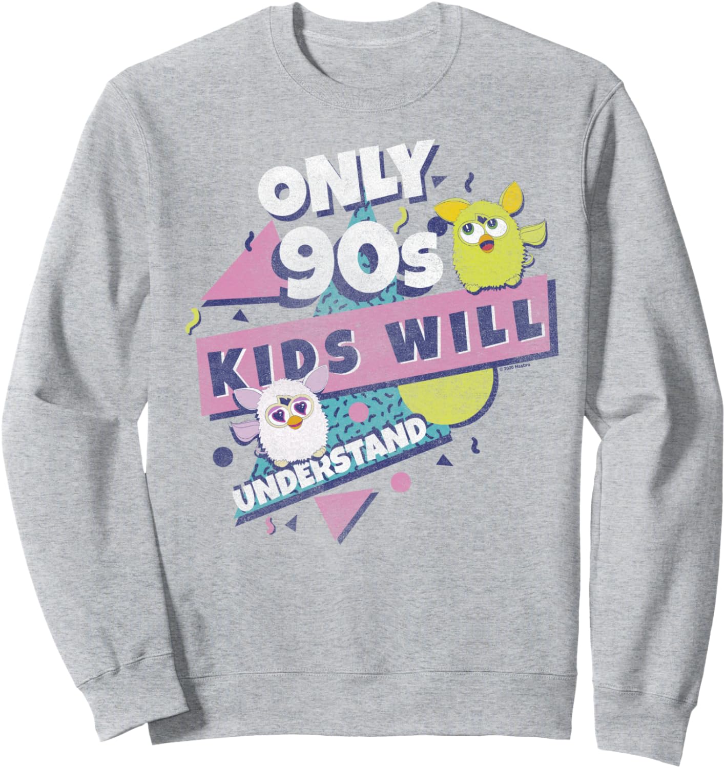 

Толстовка с ретро-фанковым логотипом Furby, которую поймут только дети 90-х, серый