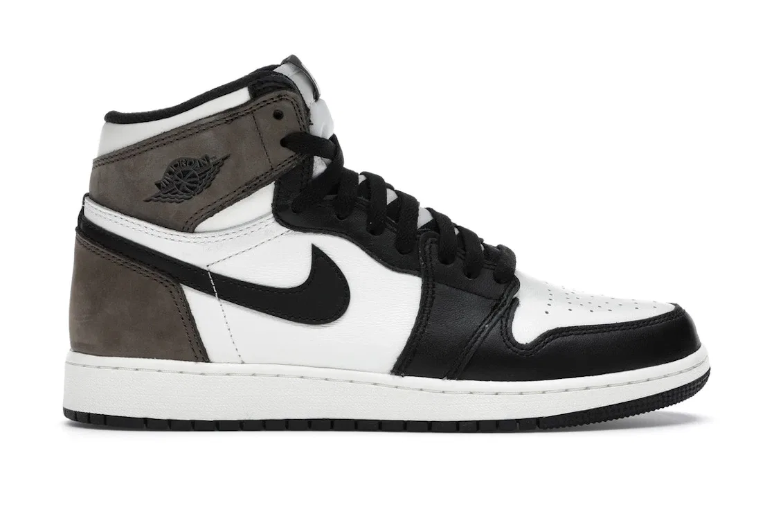 Детские кроссовки для мальчиков с высоким верхом Jordan 1 Retro High Dark Mocha Jordan, Sail/Dark Mocha-Black-Black