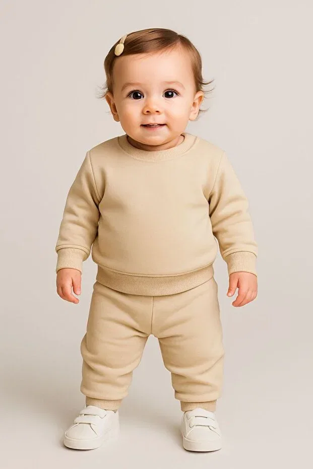Детский спортивный костюм из флиса и хлопка Basics Ues, Beige