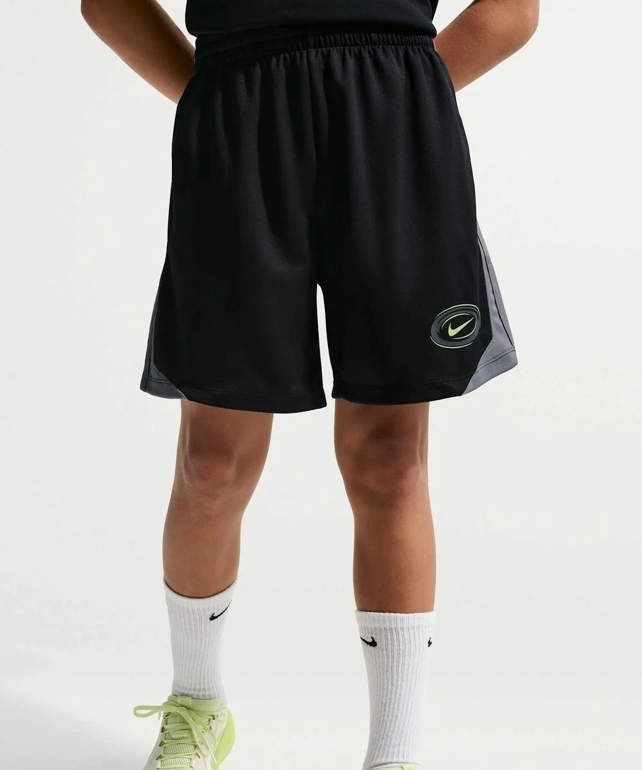 Детские шорты для мальчиков с логотипом Nike Multi Big Kids' (Boys') Dri-FIT Knit Shorts, Black