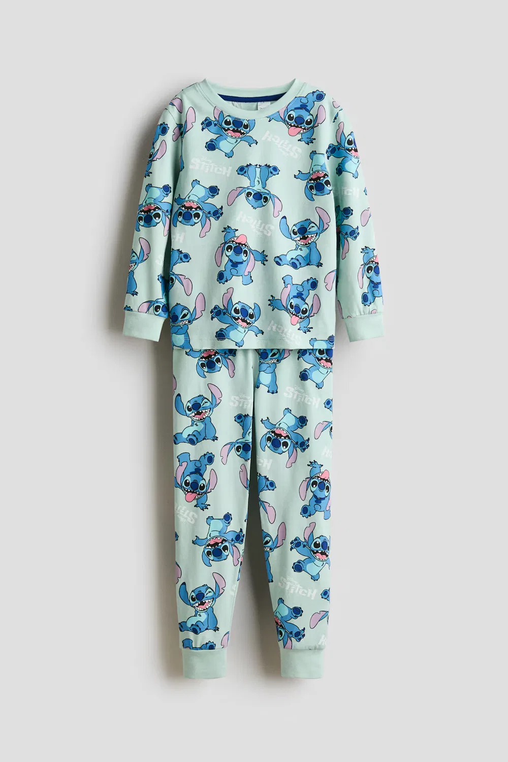 Пижама из набивного хлопка H&M, Mintgrün/Lilo & Stitch