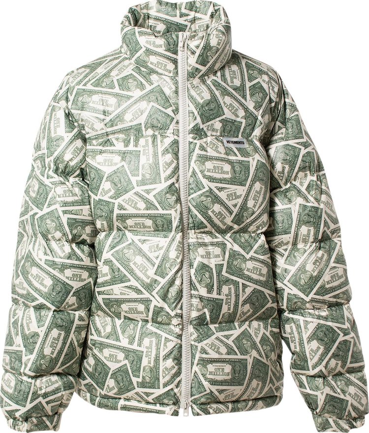 Пуховик Vetements Million Dollar Puffer Jacket 'Million Dollar', зеленый - фото