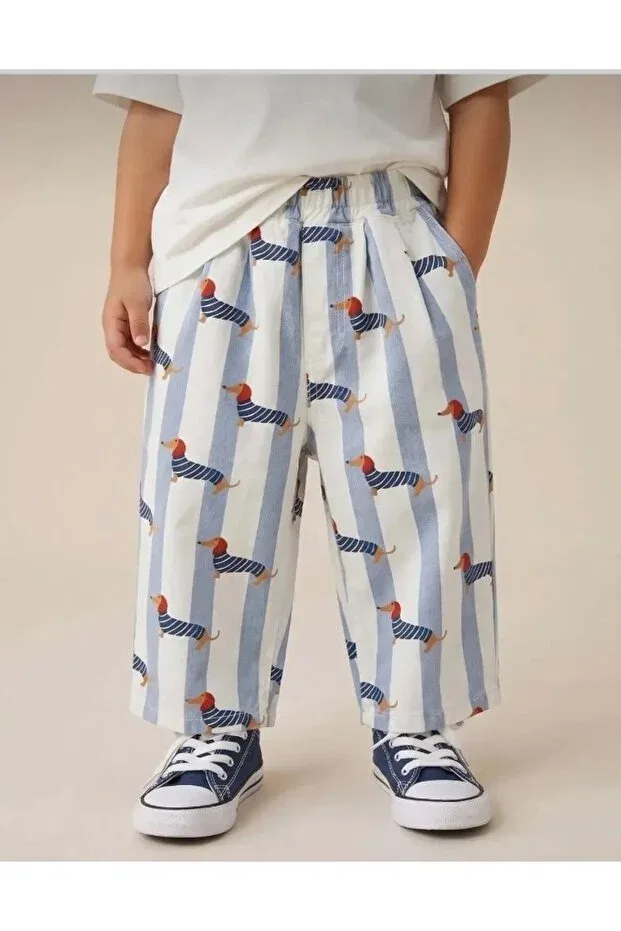 Детские брюки для девочек с принтом Mono Kids, Multicolor — фото 2