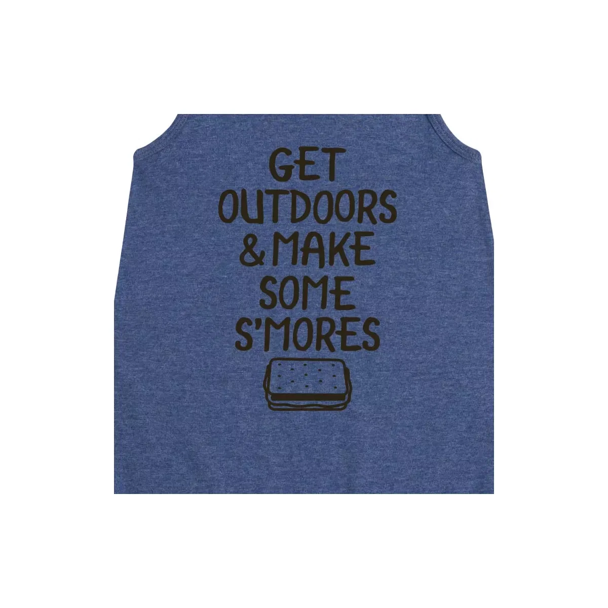 Детское платье-трапеция без рукавов с принтом Get Outdoors & Make S'mores Instant Message, Heather Navy — фото 2