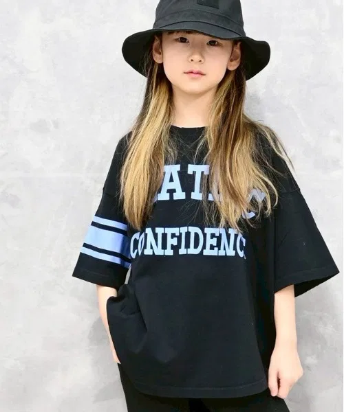 Детская футболка с принтом Oversize Print Pigment KIDS FUNALIVE, Black — фото 2