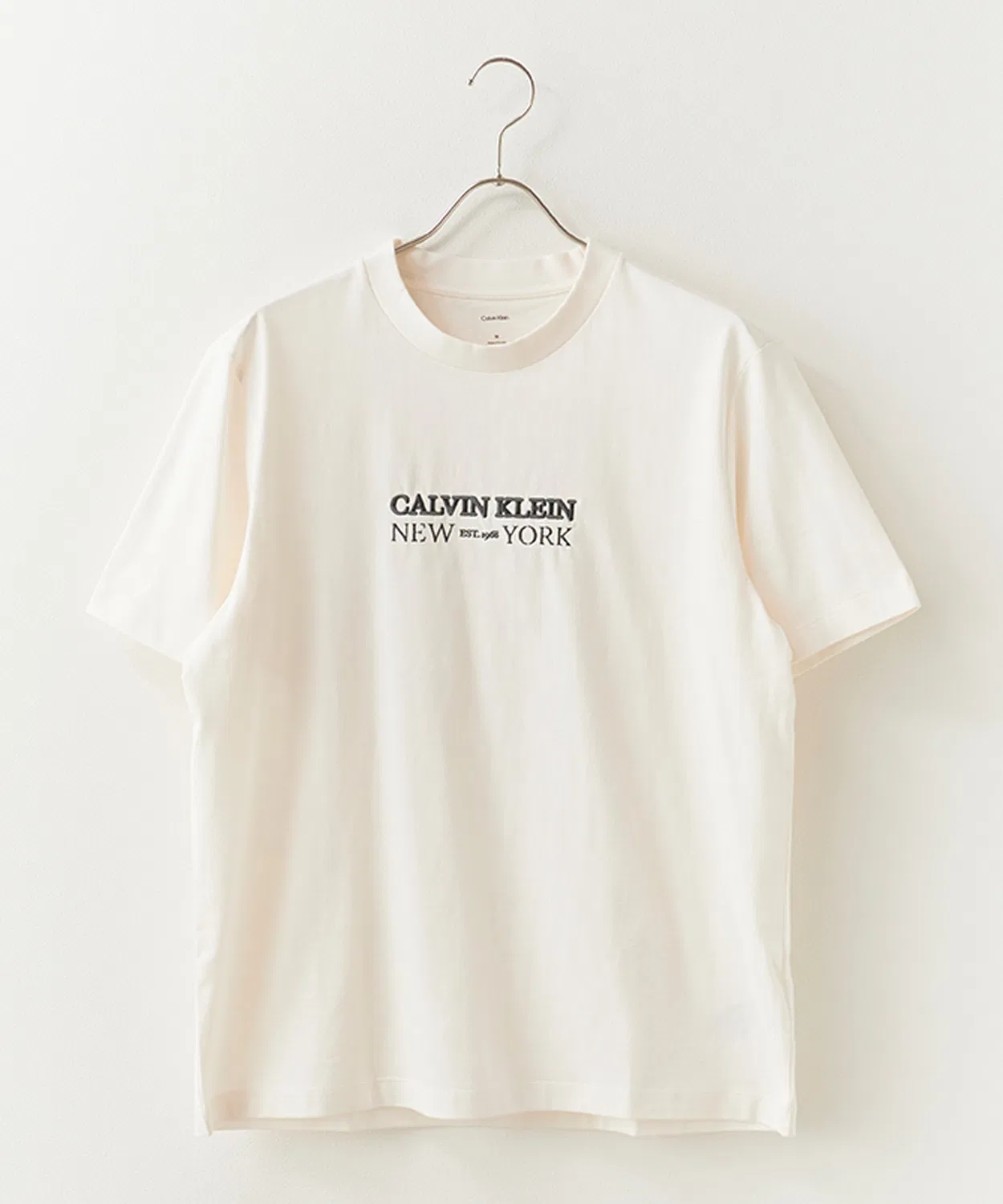 Мужская футболка с коротким рукавом с вышивкой логотипа Calvin Klein, Белая