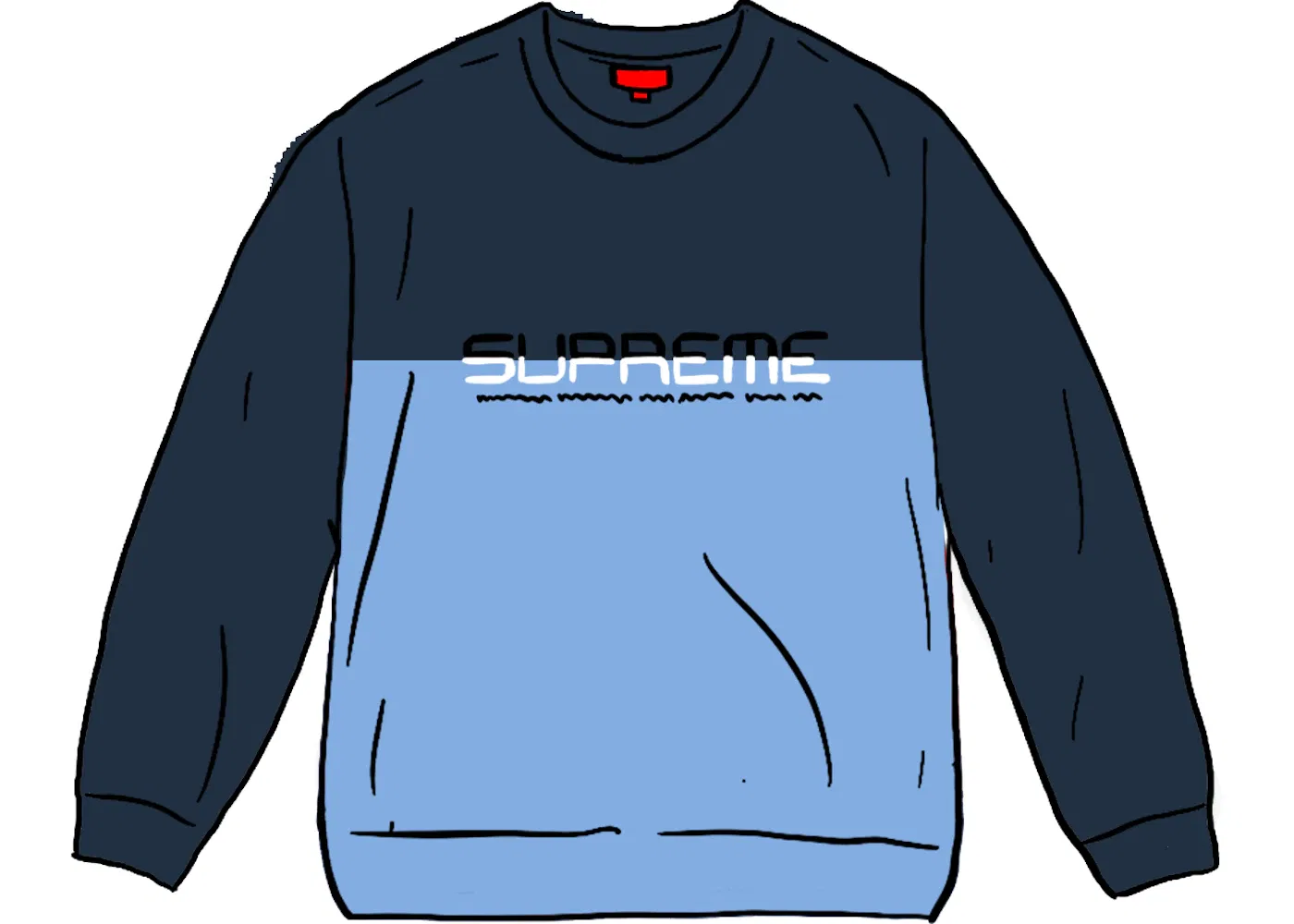 Мужской пуловер с принтом Supreme Split Logo Pullover, Navy