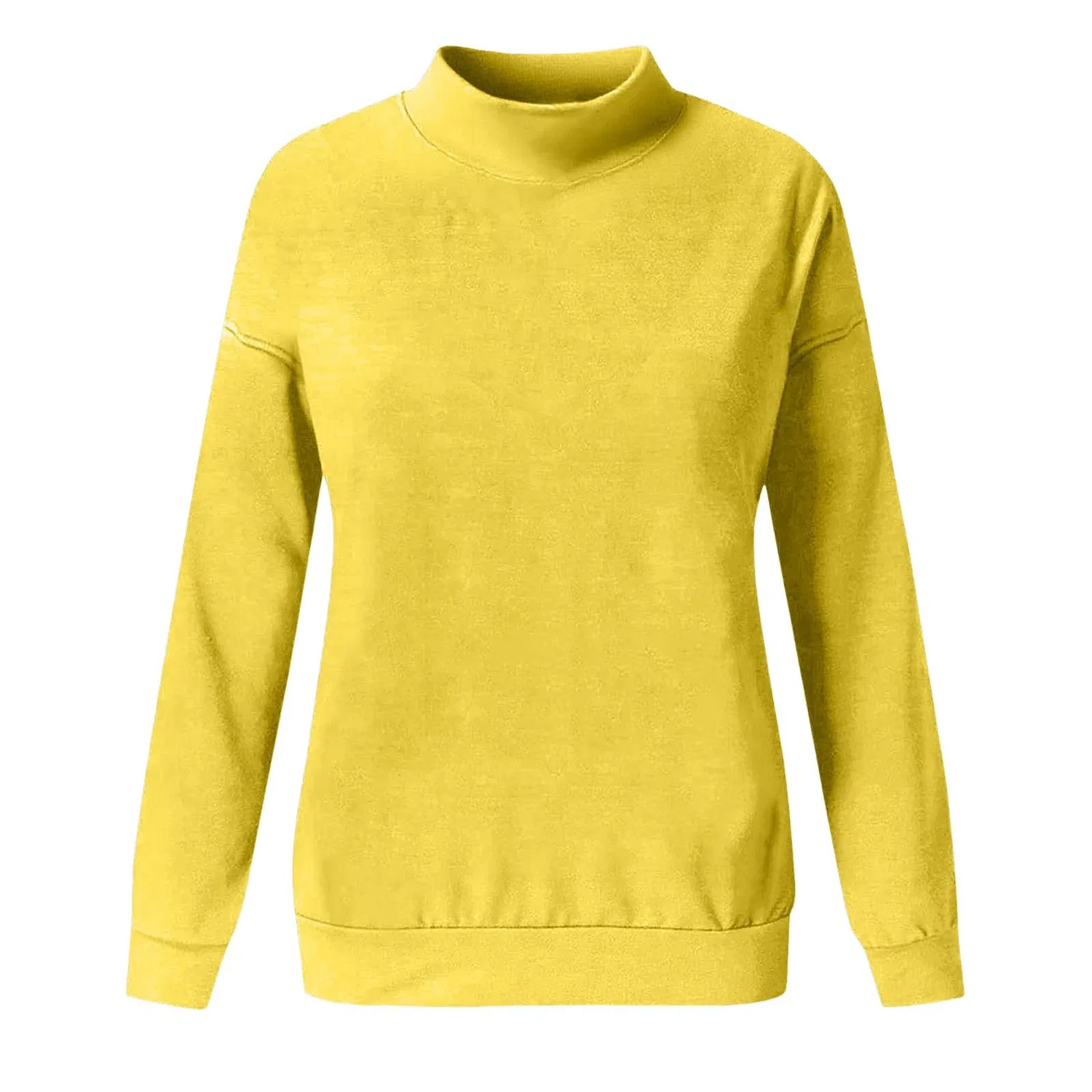 Женский свитшот с круглым вырезом и длинным рукавом из флиса, Yellow — фото 3
