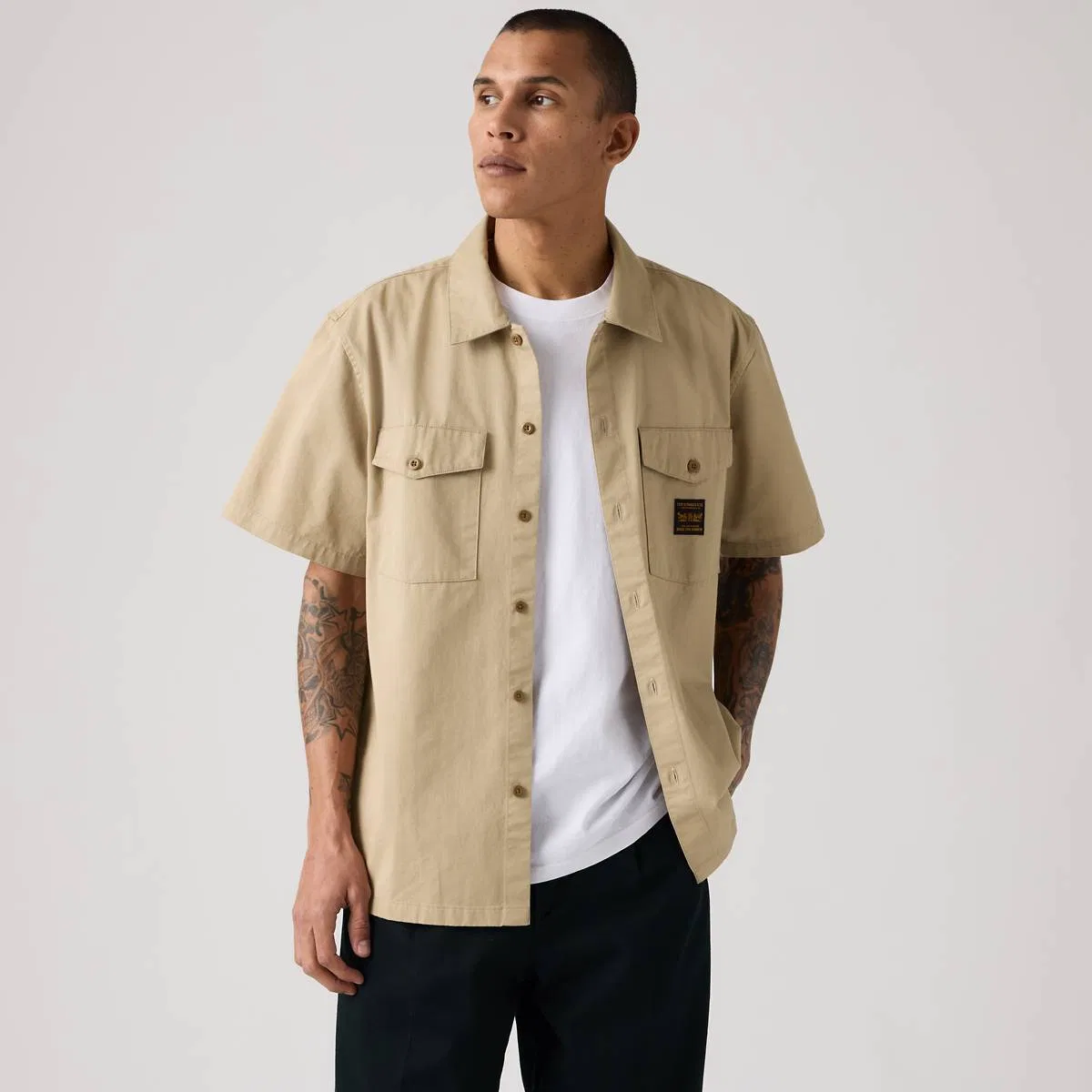 Свободная рабочая рубашка с коротким рукавом Levi's, Trench Coat - White