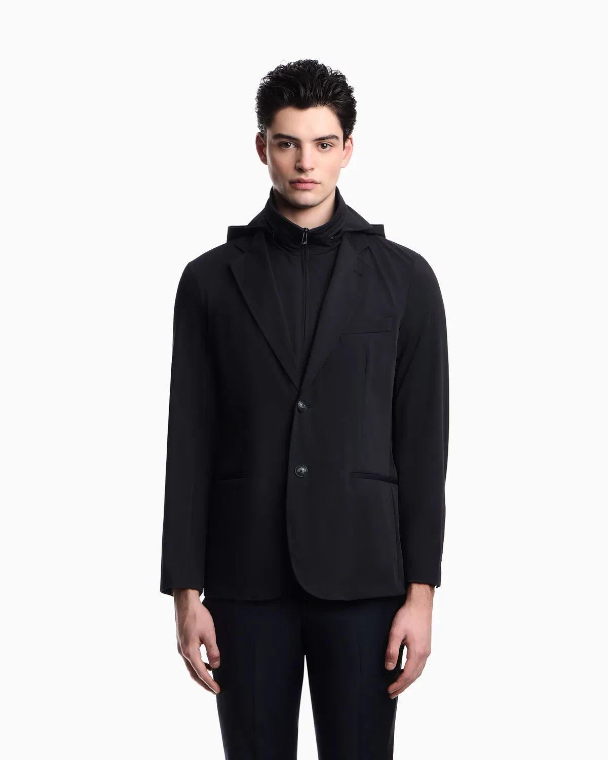 Мужская куртка-блейзер с отстегивающейся грудкой Emporio Armani, Azul Marino — фото 4