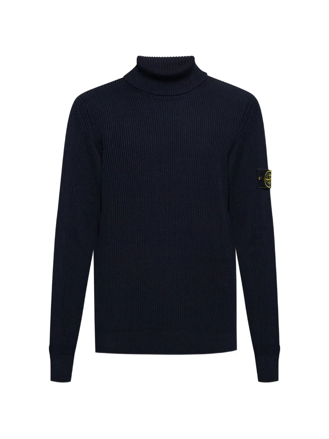 Рибанный свитер с воротником Stone Island, синий