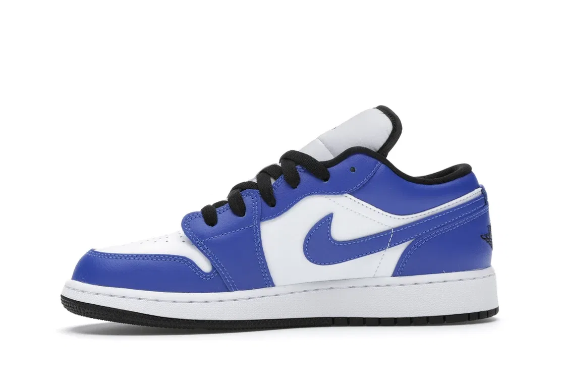 Детские кроссовки Lifestyle с принтом Jordan 1 Low Game Royal Jordan, White/Game Royal-Black — фото 3