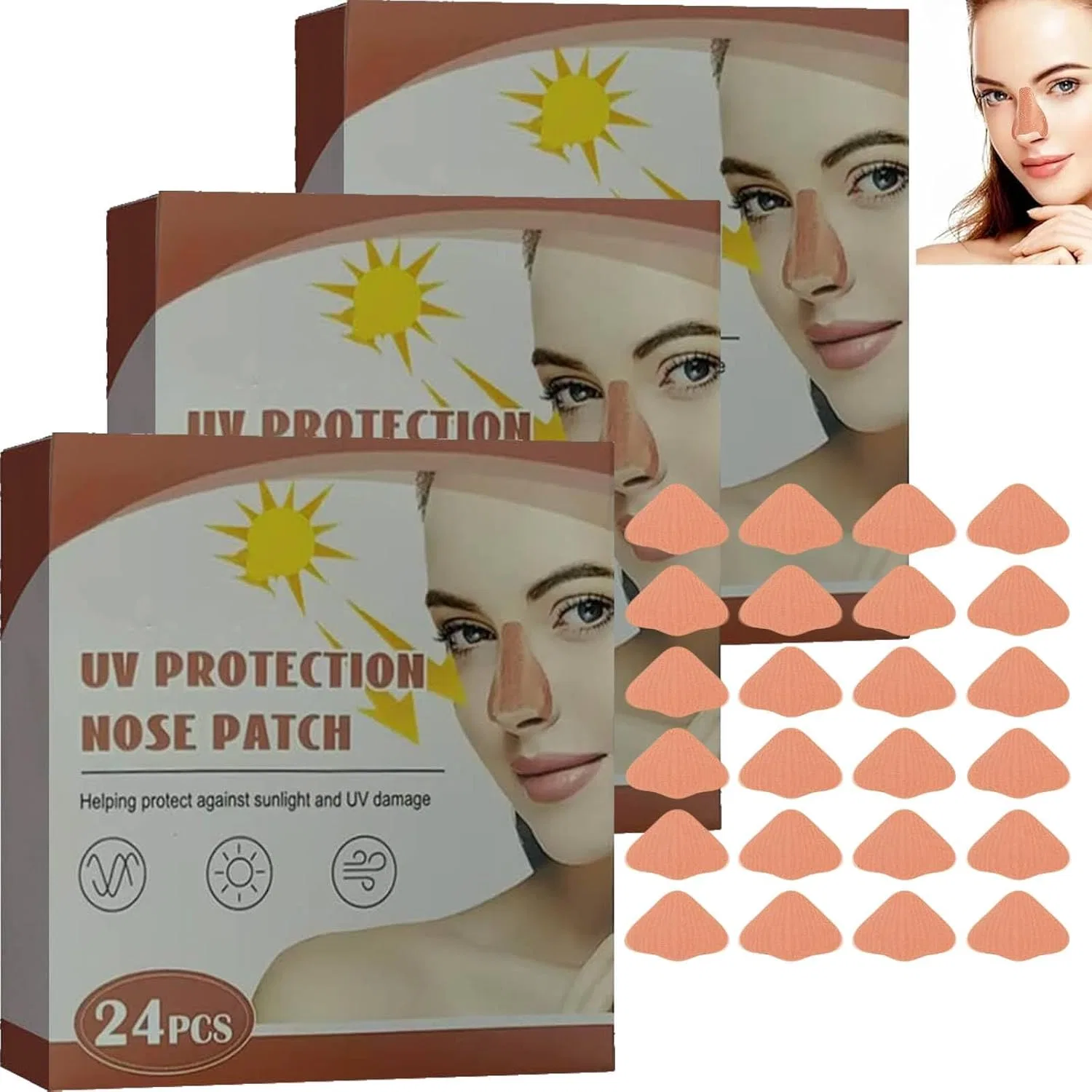 Солнцезащитные патчи для носа, SPF 30, 72 шт. Generic