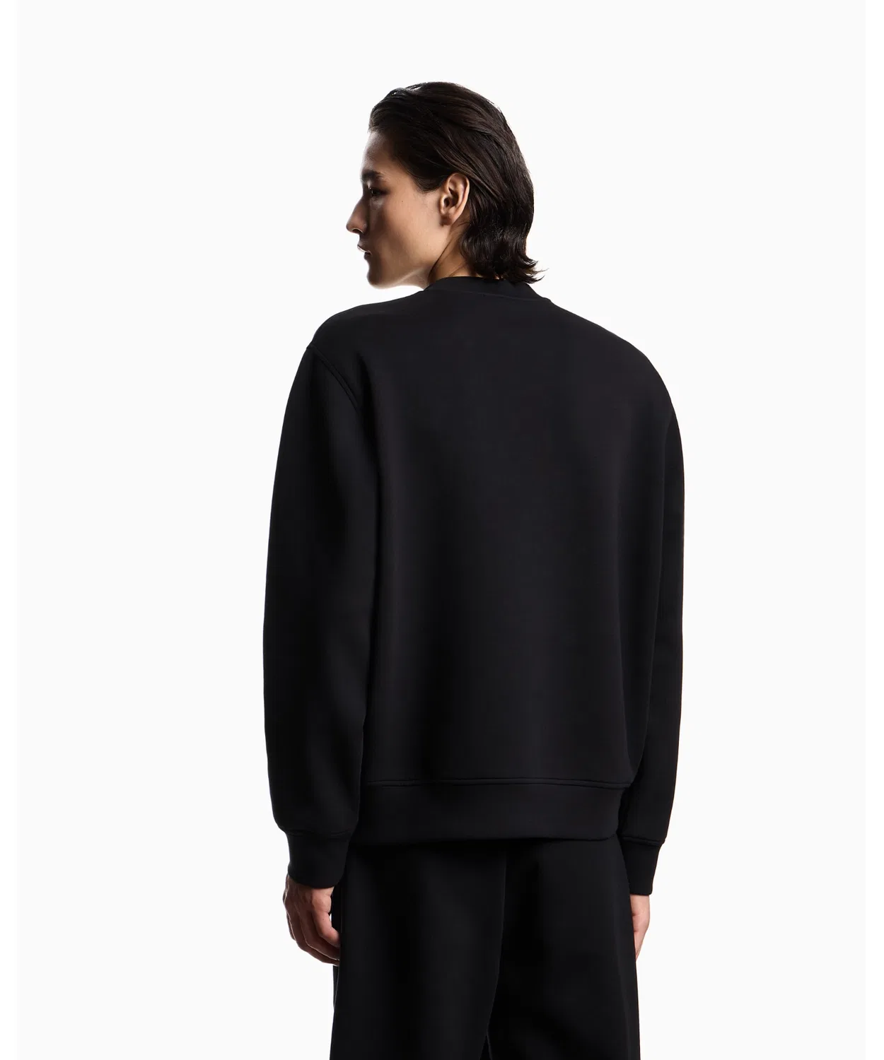 Мужской свитшот с длинным рукавомс вышивкой EMPORIO ARMANI, Off White — фото 3